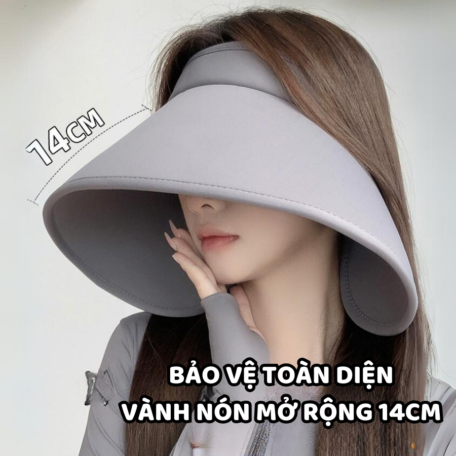Mũ Chống Nắng Vành SIÊU RỘNG Chống Nắng 99%, Mũ Nửa Đầu Ngăn Tia UV Bảo Vệ Làn Da