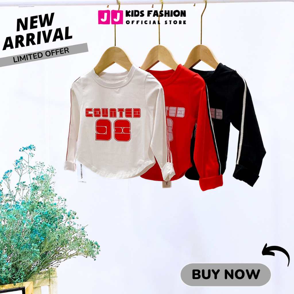 Áo thun croptop cho bé gái, áo phông croptop bé gái cao cấp dài tay full size | JJ Kids Fashion