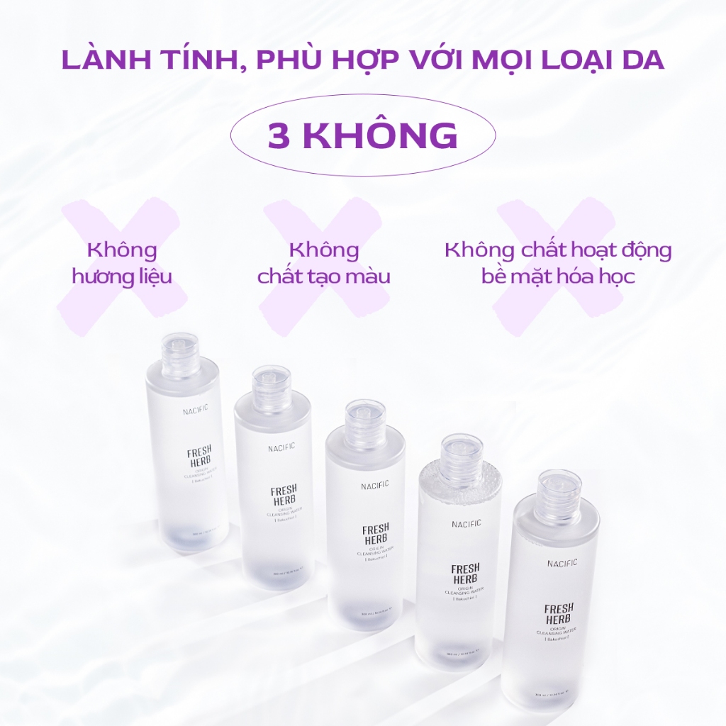 Ảnh Nước tẩy trang sạch sâu Nacific Fresh Herb Origin Cleansing Water Bakuchiol 300ml 2
