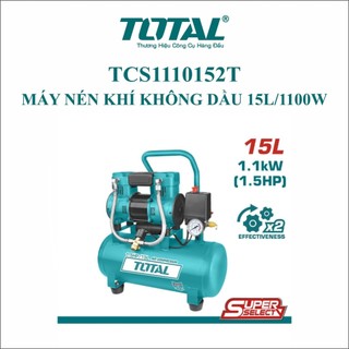 TOTAL Máy nén khí không dầu 15L/1100W TCS1110152T