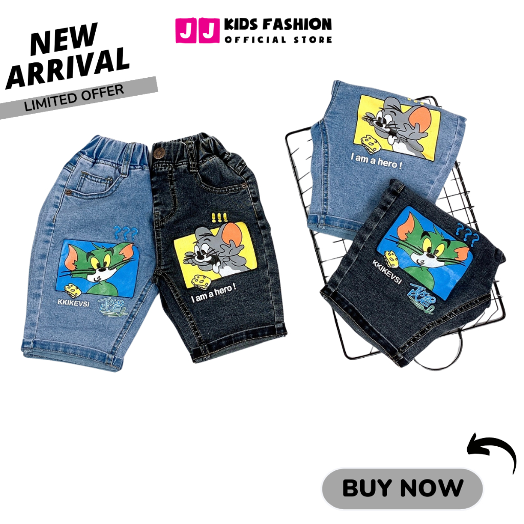 Quần jean lửng bé trai năng động thoải mái full size - JJ Kids