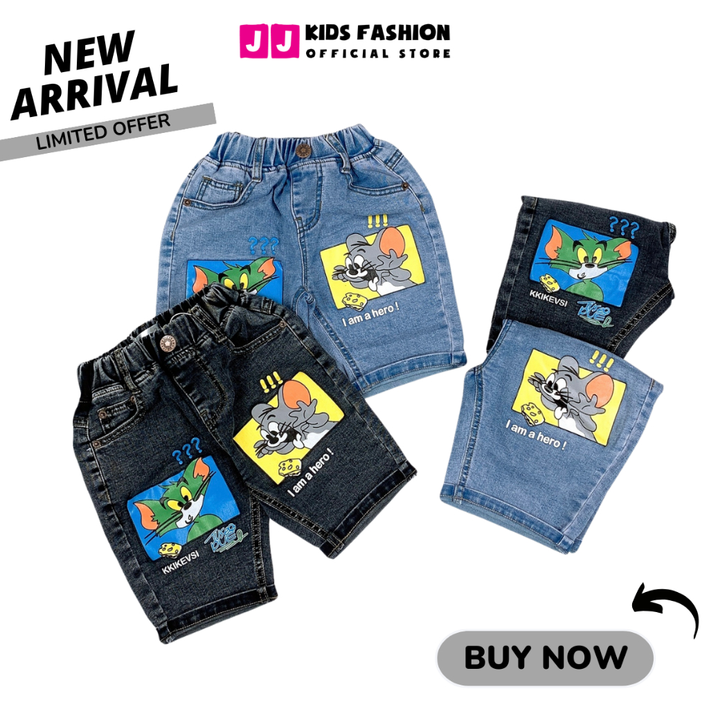 Quần jean lửng bé trai năng động thoải mái full size - JJ Kids