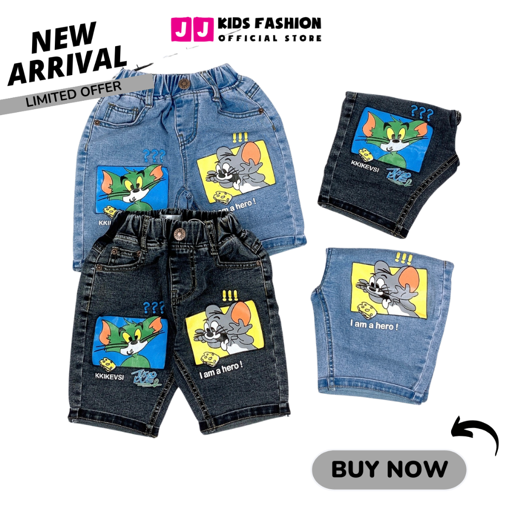 Quần jean lửng bé trai năng động thoải mái full size - JJ Kids