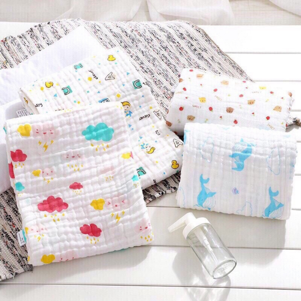 KHĂN TẮM 6 LỚP , KHĂN QUẤN XÔ MUSLIN 6 LỚP MỀM MẠI , AN TOÀN CHO BÉ KÍCH THƯỚC 110x110cm Đậu Đậu Store