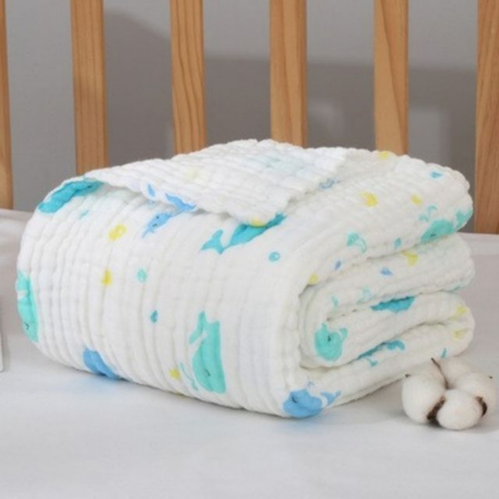 KHĂN TẮM 6 LỚP , KHĂN QUẤN XÔ MUSLIN 6 LỚP MỀM MẠI , AN TOÀN CHO BÉ KÍCH THƯỚC 110x110cm Đậu Đậu Store