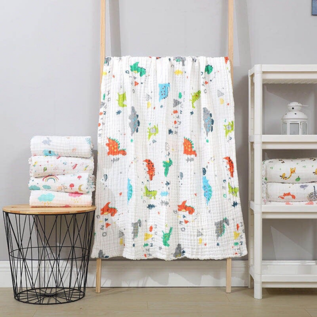 KHĂN TẮM 6 LỚP , KHĂN QUẤN XÔ MUSLIN 6 LỚP MỀM MẠI , AN TOÀN CHO BÉ KÍCH THƯỚC 110x110cm Đậu Đậu Store