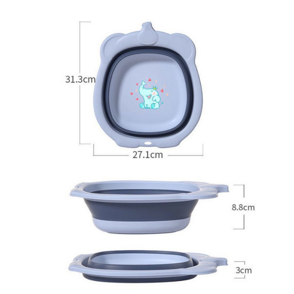 Chậu Rửa Mặt Gấp Gọn Hình Voi Tiện Dụng, Dễ Sử Dụng Cho Bé Đậu Đậu Store