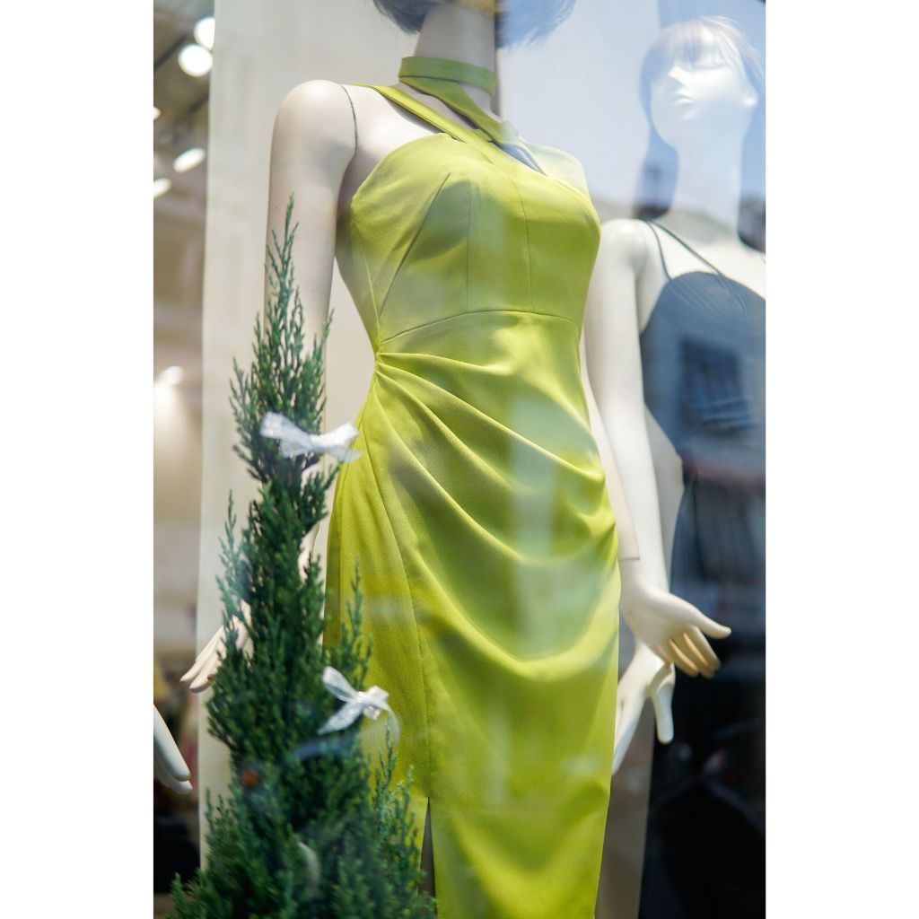 Vella Fashion đầm midi xẻ tà đi tiệc nữ VD22099 - xanh