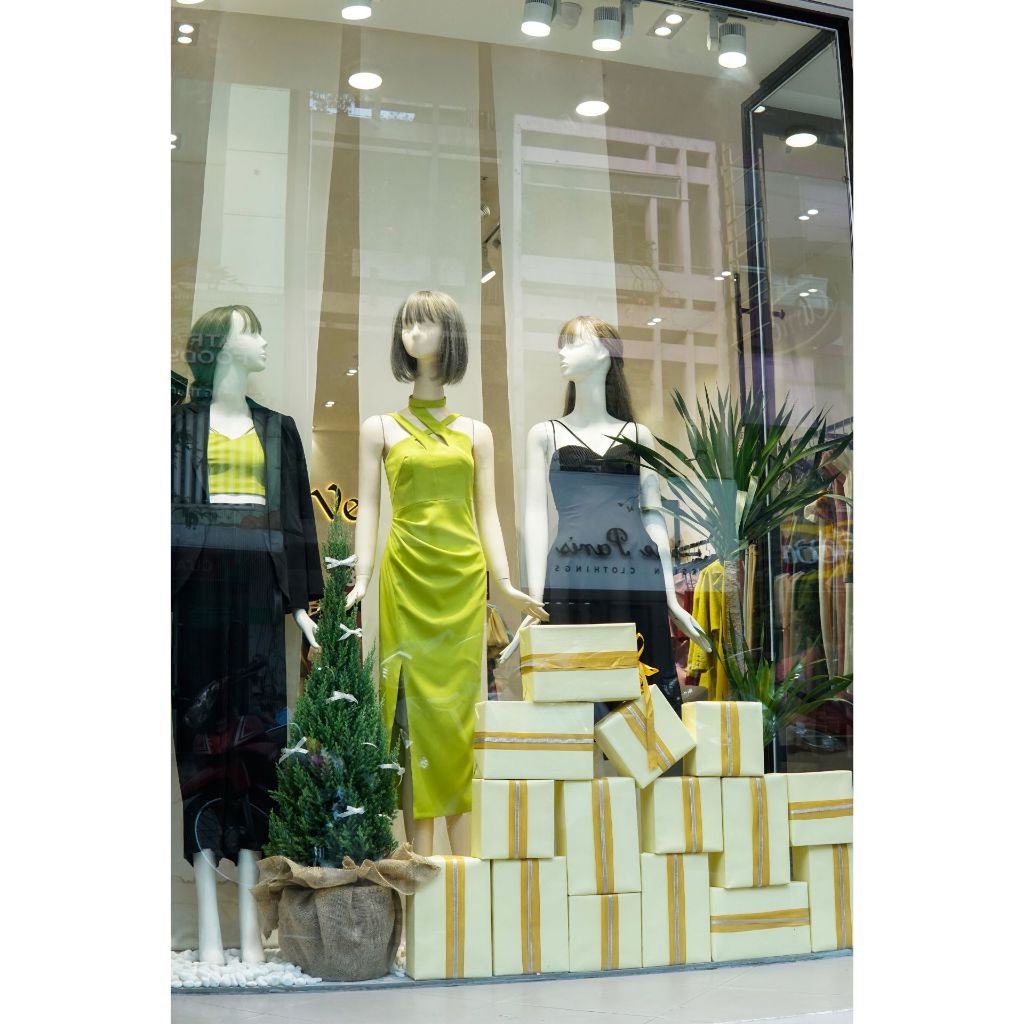 Vella Fashion đầm midi xẻ tà đi tiệc nữ VD22099 - xanh