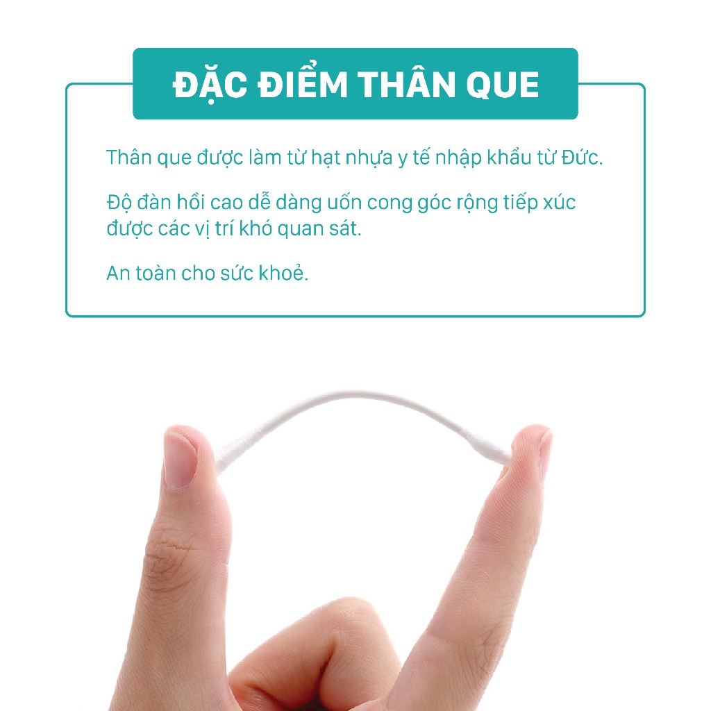 [COMBO 4] Tăm Bông Niva AZ3 Túi 200 Que Thân Nhựa Kháng Khuẩn Chuyên Dùng Vệ Sinh Tai, Trang Điểm