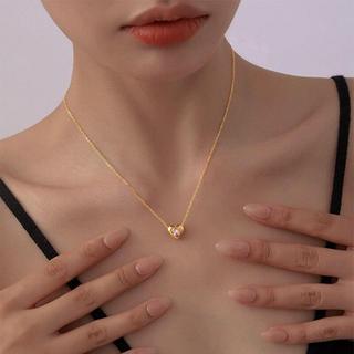 Không đen gỉ - Vòng cổ nữ, vòng cổ titan mặt trái tim larme accessories -DC0127