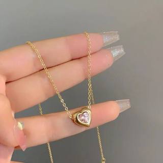 Không đen gỉ - Vòng cổ nữ, vòng cổ titan mặt trái tim larme accessories -DC0127