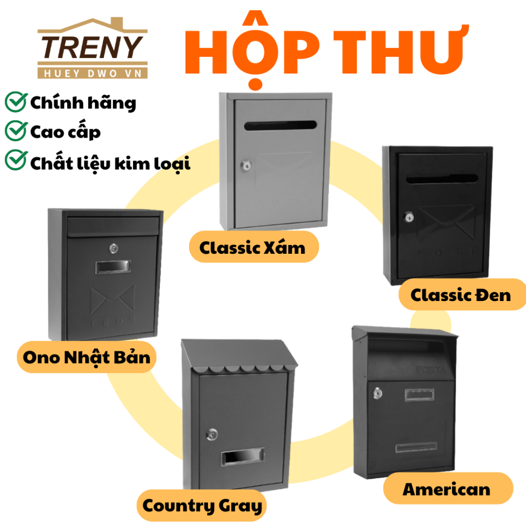 Hộp thư treo tường, hộp thư góp ý - chất liệu kim loại cao cấp với hai ...