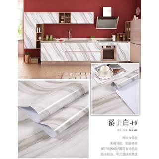 Decal tráng nhôm dán tường giả đá 3D, giấy dán bếp, dán bàn tủ khổ rộng 60cm mã QD0A4