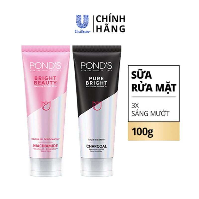 Sữa rửa mặt làm sáng da Pond's Pure Bright Bright Beauy Acne Clear 100g