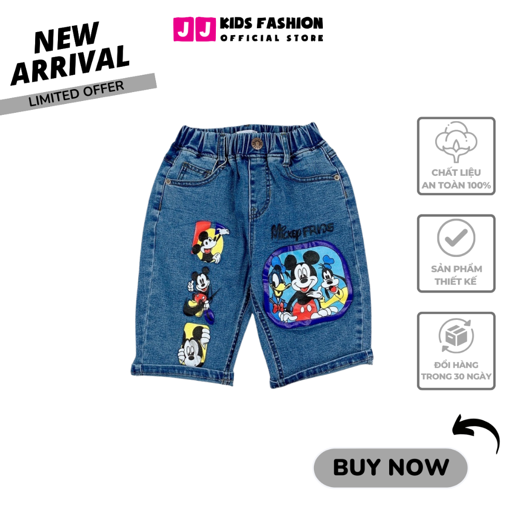 Quần jean lửng bé trai năng động thoải mái size đại - JJ Kids