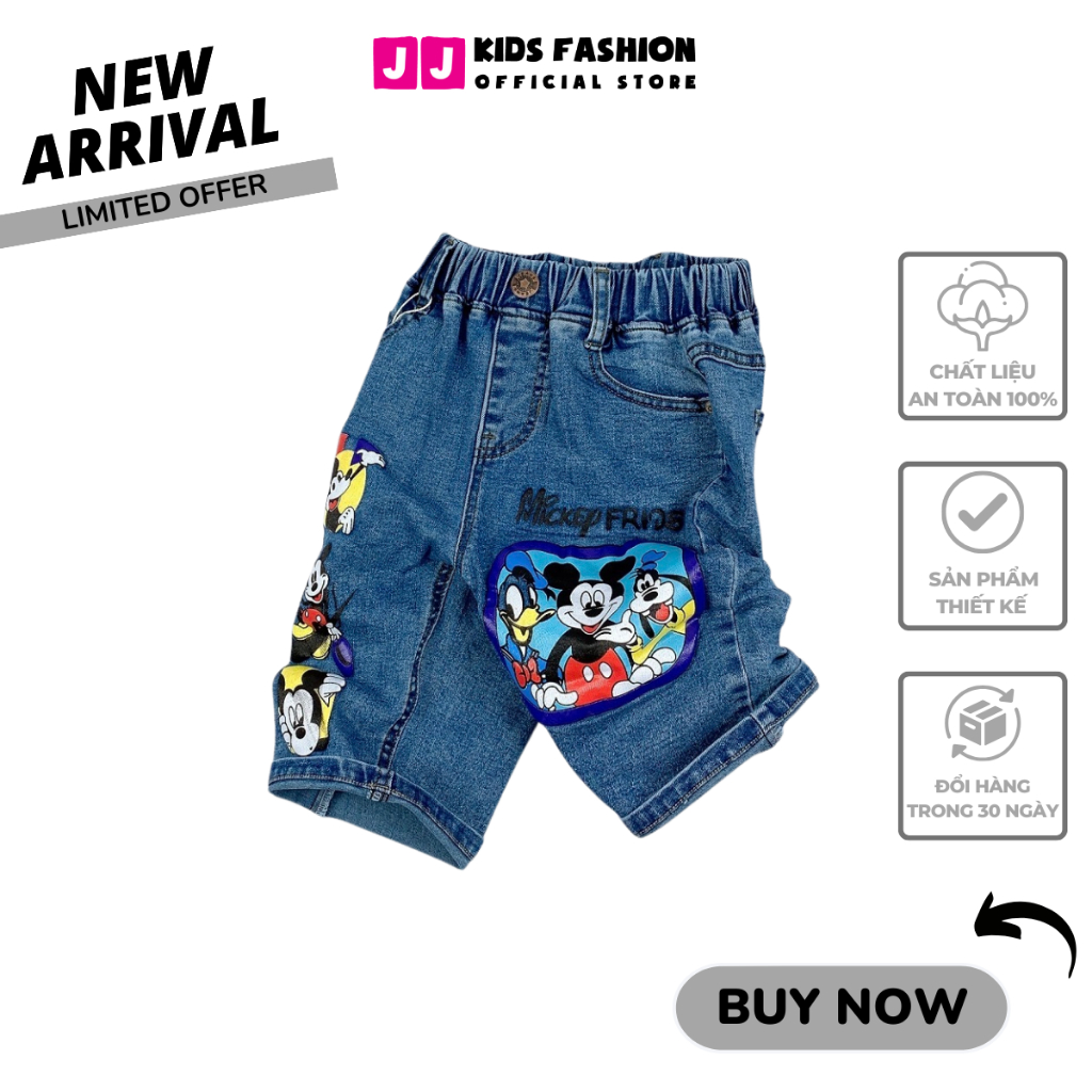 Quần jean lửng bé trai năng động thoải mái size đại - JJ Kids