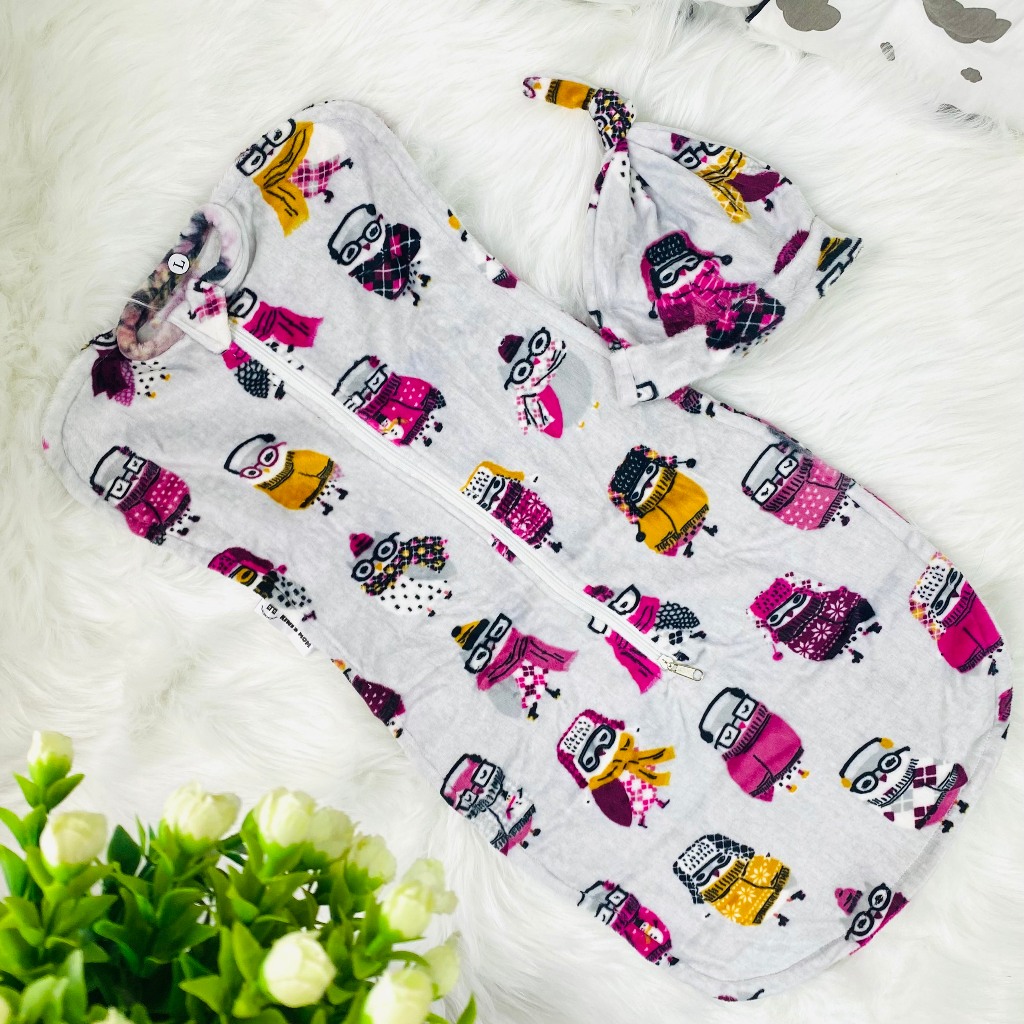 Sỉ Nhộng thu đông Kiwi's mom - chất nỉ nhung ấm áp giúp bé ngủ ngon