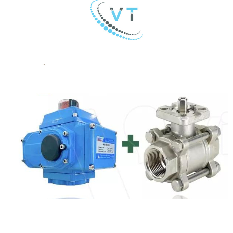 Van bi ren 3PC CF8 điều khiển điện on/off 220V