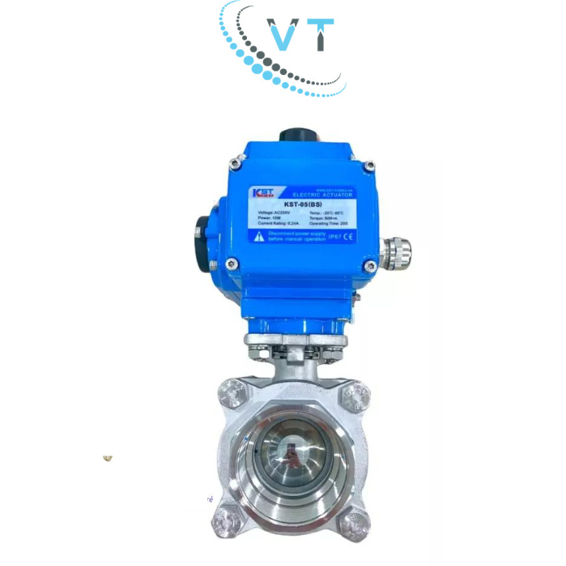 Van bi ren 3PC CF8 điều khiển điện on/off 220V