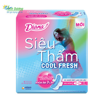 Băng vệ sinh Diana Cool Fresh siêu thấm siêu mỏng cánh