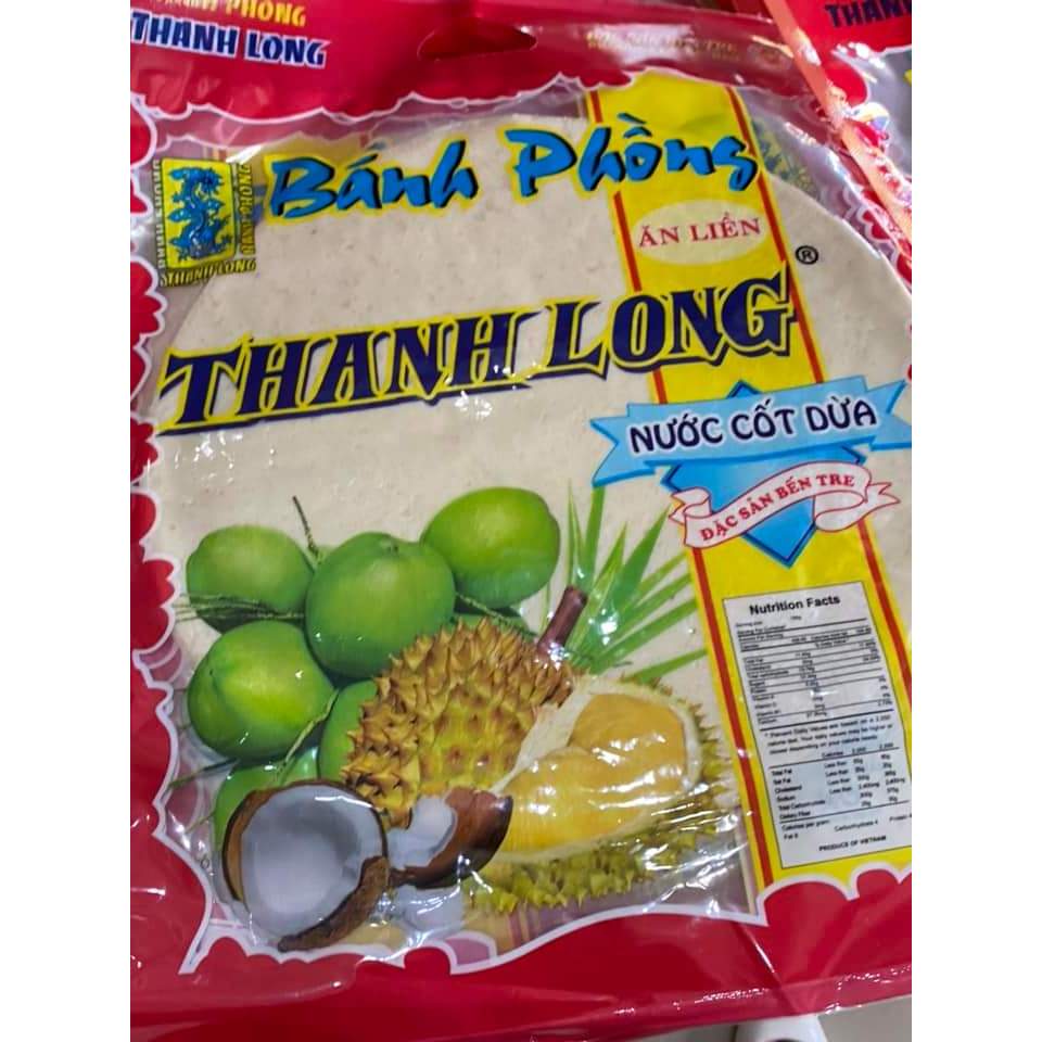 Bánh phồng sữa sầu riêng cốt dừa Thanh Long loại đặc biệt ( túi 10 Bánh)