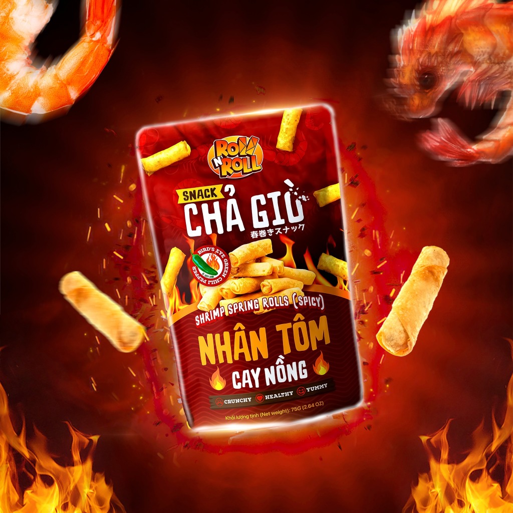 Snack Chả Giò Sấy Tôm Cay Nồng (75gr) | Shopee Việt Nam