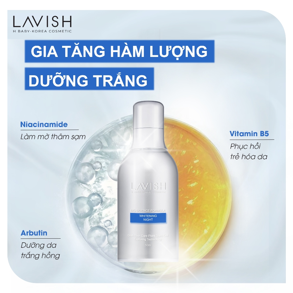 Ảnh KEM DƯỠNG TRẮNG DA BAN ĐÊM DÀNH CHO MẶT LAVISH H BABY 50ml 2