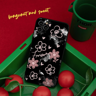 Ốp lưng iphone BVC hoa hồng nhí nền đen Cho Iphone 15 13 14 12 11 Pro  MAX X XR  XS MAX 7 8P 6S q7327