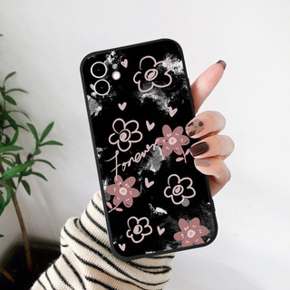 Ốp lưng iphone BVC hoa hồng nhí nền đen Cho Iphone 15 13 14 12 11 Pro  MAX X XR  XS MAX 7 8P 6S q7327
