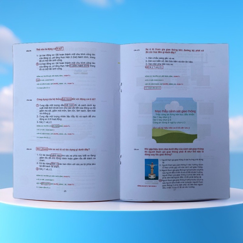 Mẹo 600 Câu Lý Thuyết B,C1,C,D1,D2,D,CE,DE Mới Nhất