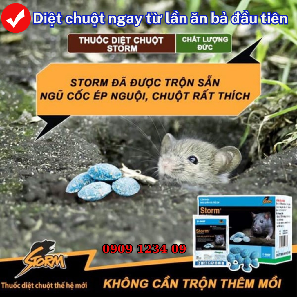 Thuốc trừ chuột STORM bả diệt chuột đơn liều hoptri 1