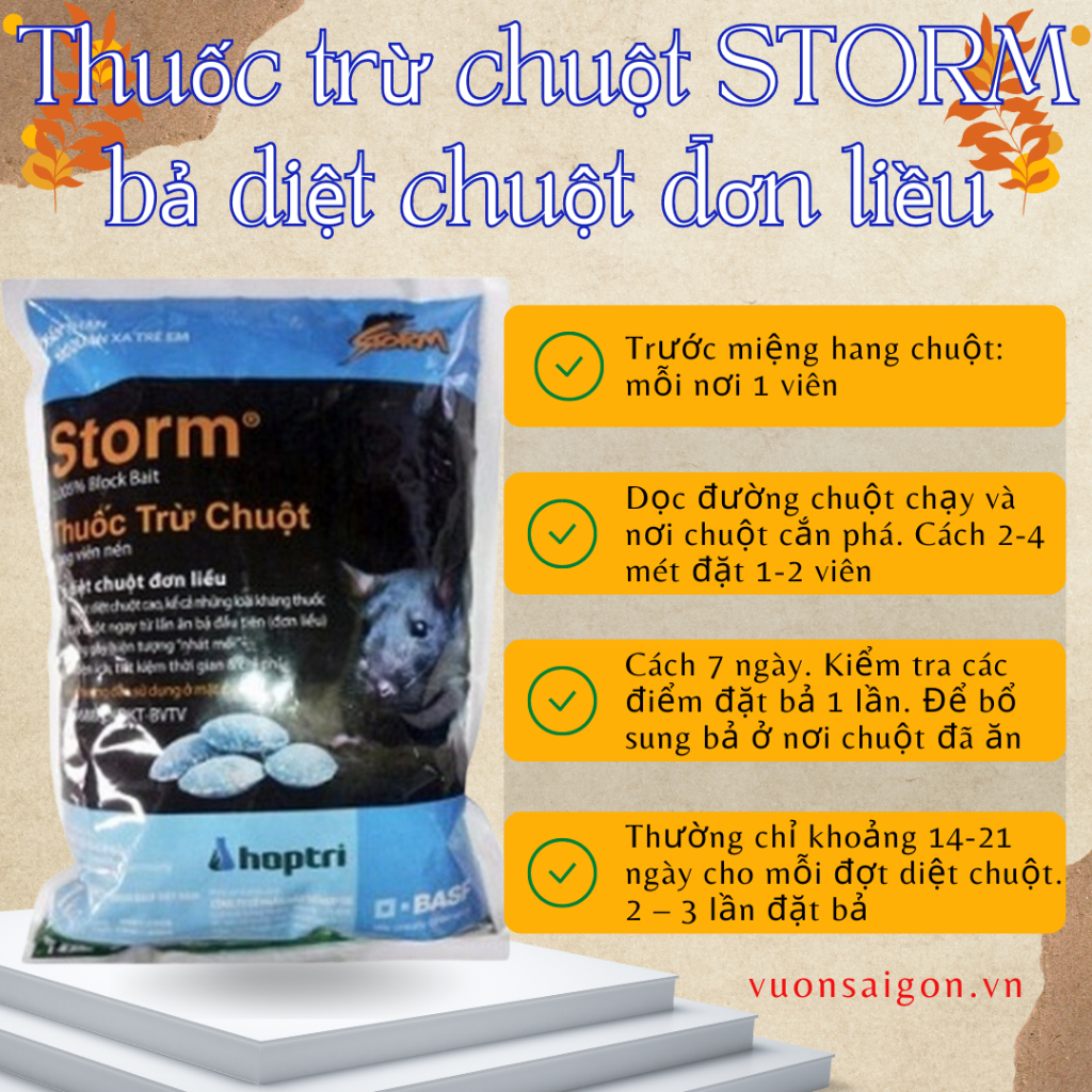 Thuốc trừ chuột STORM bả diệt chuột đơn liều hoptri 4