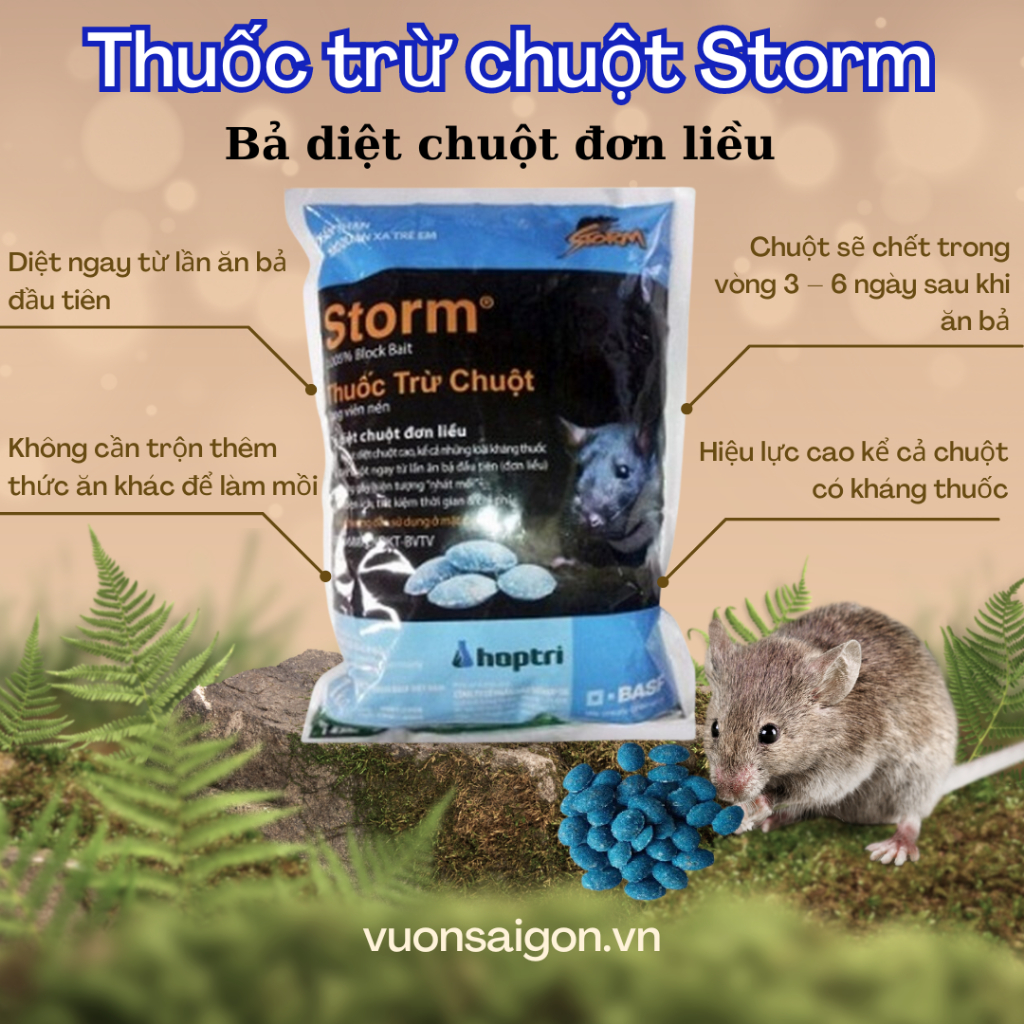 Thuốc trừ chuột STORM bả diệt chuột đơn liều hoptri 3