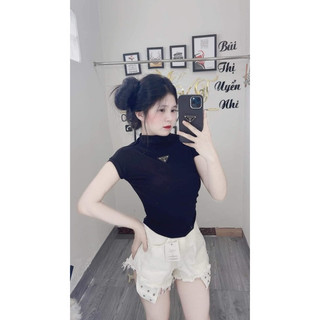 [ Rẻ vô địch ] Áo thun croptop chất bozip gắn tag tam giác pra