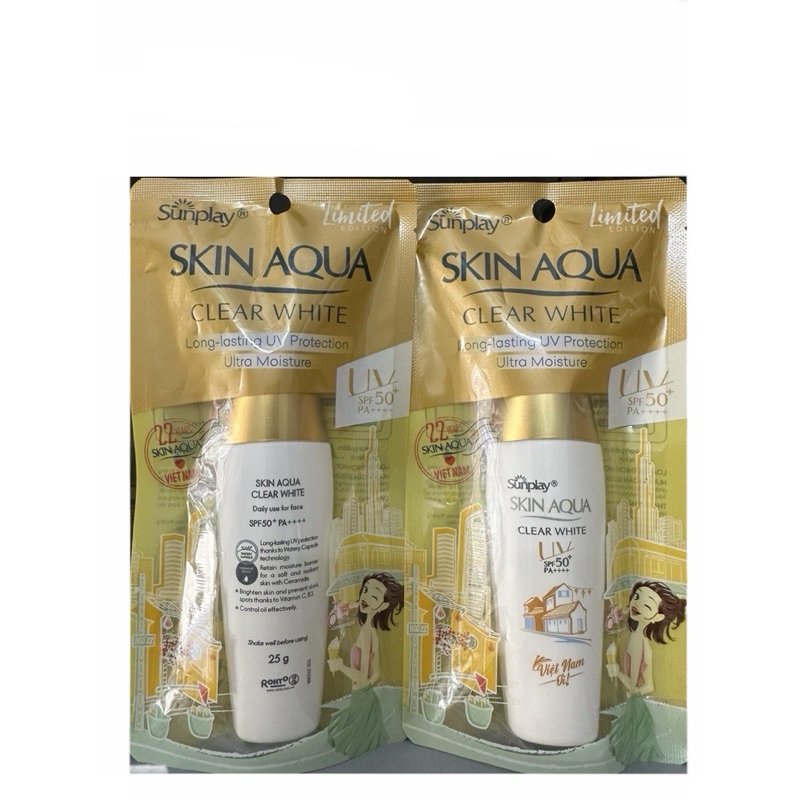 Kem chống nắng dưỡng da trắng mượt Sunplay Skin Aqua Clear White 25g/55g