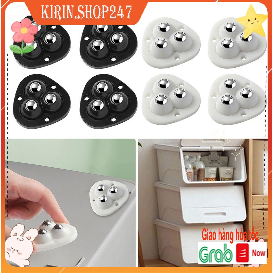 Set 4 bánh xe ròng rọc di chuyển đồ xoay 360 độ bằng thép không gỉ ...