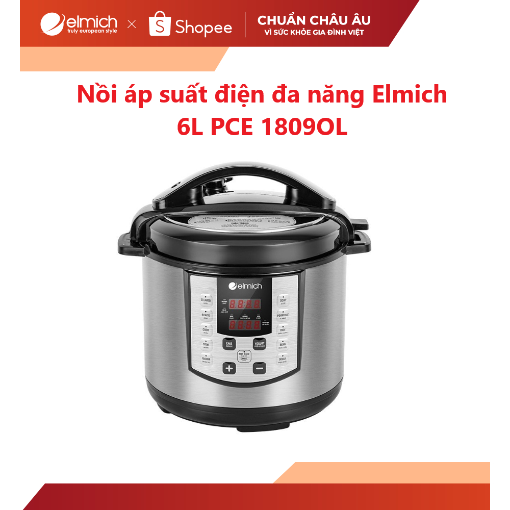 [Mã ELBSJBP03 giảm 12% đơn 500K] Nồi áp suất điện tử đa năng Elmich 6L PCE-1809OL