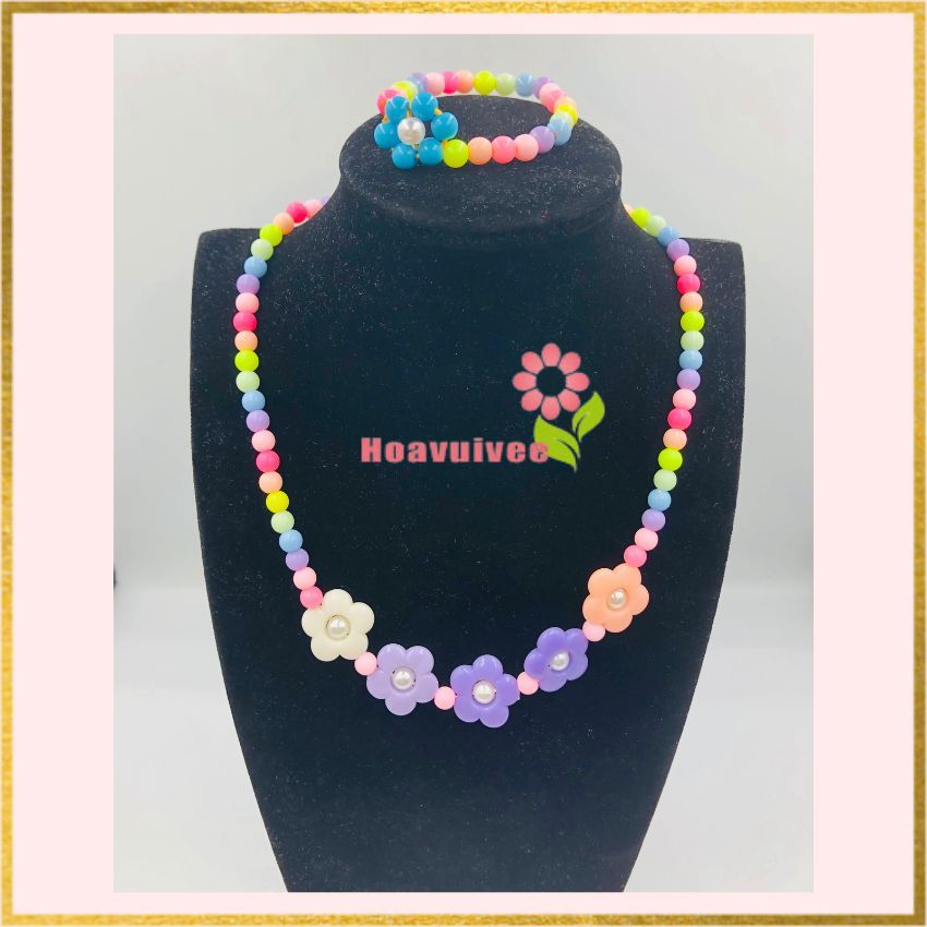 Vòng Cổ - Vòng Tay  Sắc Màu Hạt Acrylic Cho Bé - lamnga handmade