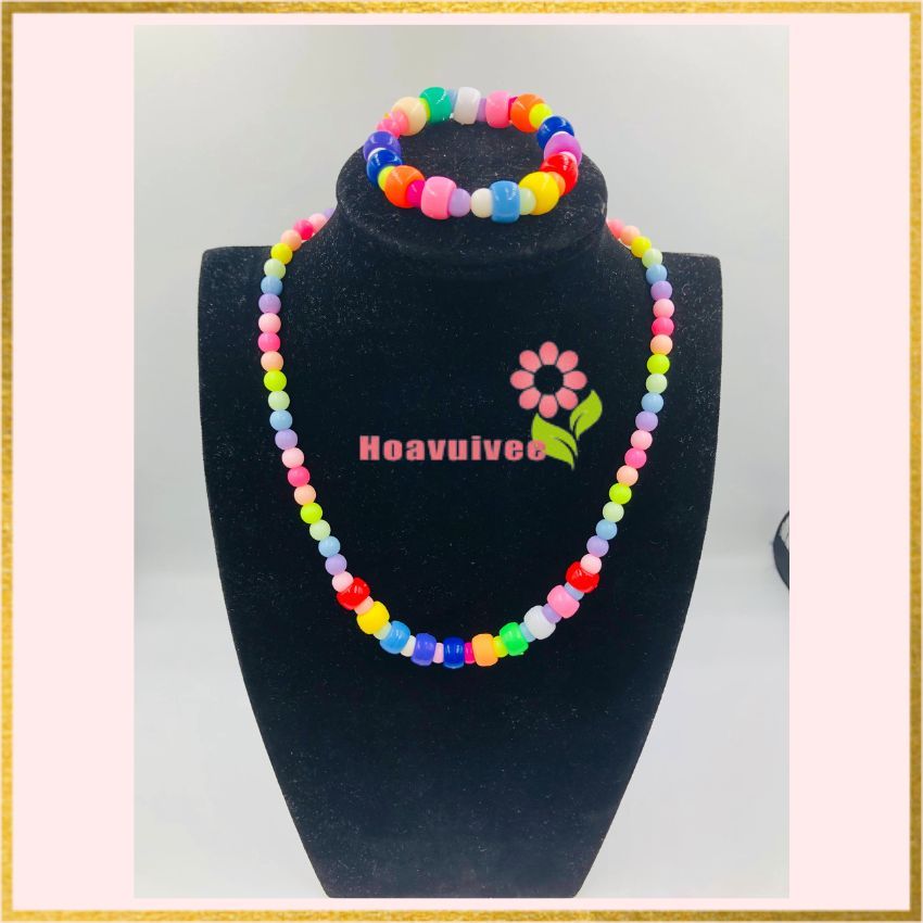 Vòng Cổ - Vòng Tay  Sắc Màu Hạt Acrylic Cho Bé - lamnga handmade