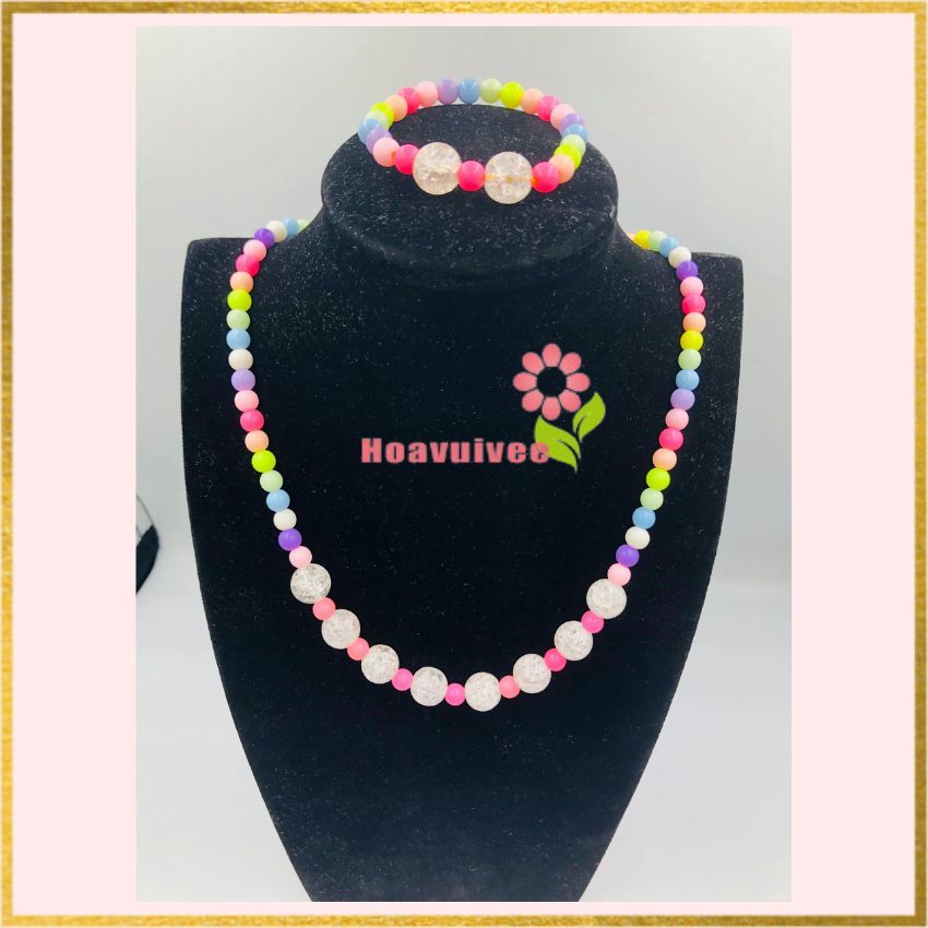 Vòng Cổ - Vòng Tay  Sắc Màu Hạt Acrylic Cho Bé - lamnga handmade