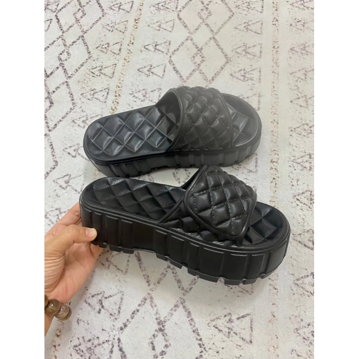 Dép bánh mì nữ CARO đế cao 5cm, dép quai ngang độn đế, nhẹ, êm chân - Đế Cao - Tạp Hoá Bé Ty, Vanila Kids shop