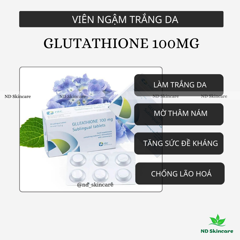 vin ngm trng da glutathione 100mg Vin ngm trng da Glutathione Italy CHNH HNG) Vin Ngm Trng
