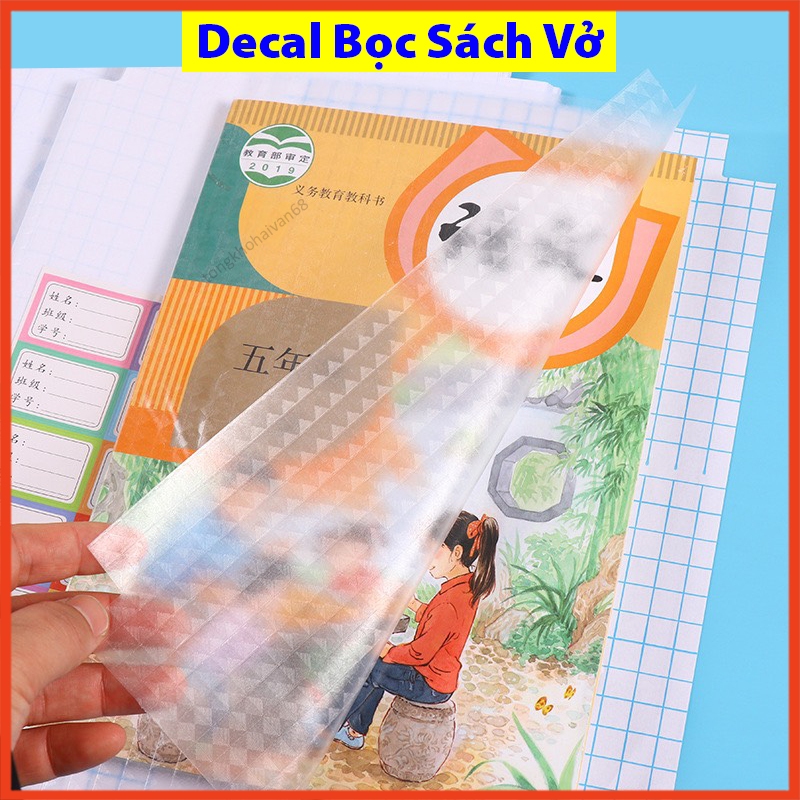 Decal Bọc Bìa Sách Vở 10 Tờ, 5 Tờ, Chống Nước, Chống Rách, Trong Suốt ...