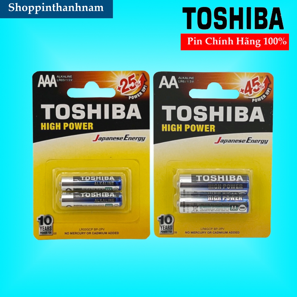 Pin AA , Pin AAA Toshiba alkaline Vỉ 2 Viên Siêu Bền Chính Hãng , Dung ...