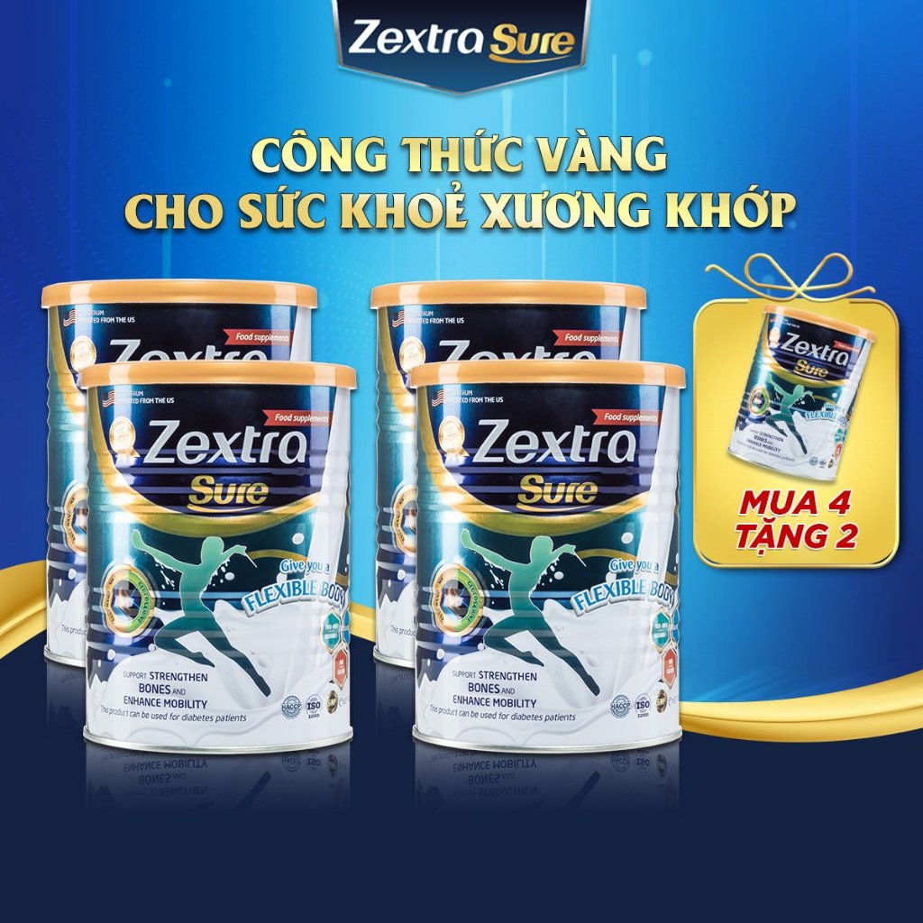 Zextra Sure Combo 4 Hộp Sữa Non Công Thức Vàng Hỗ Trợ Sức Khoẻ 