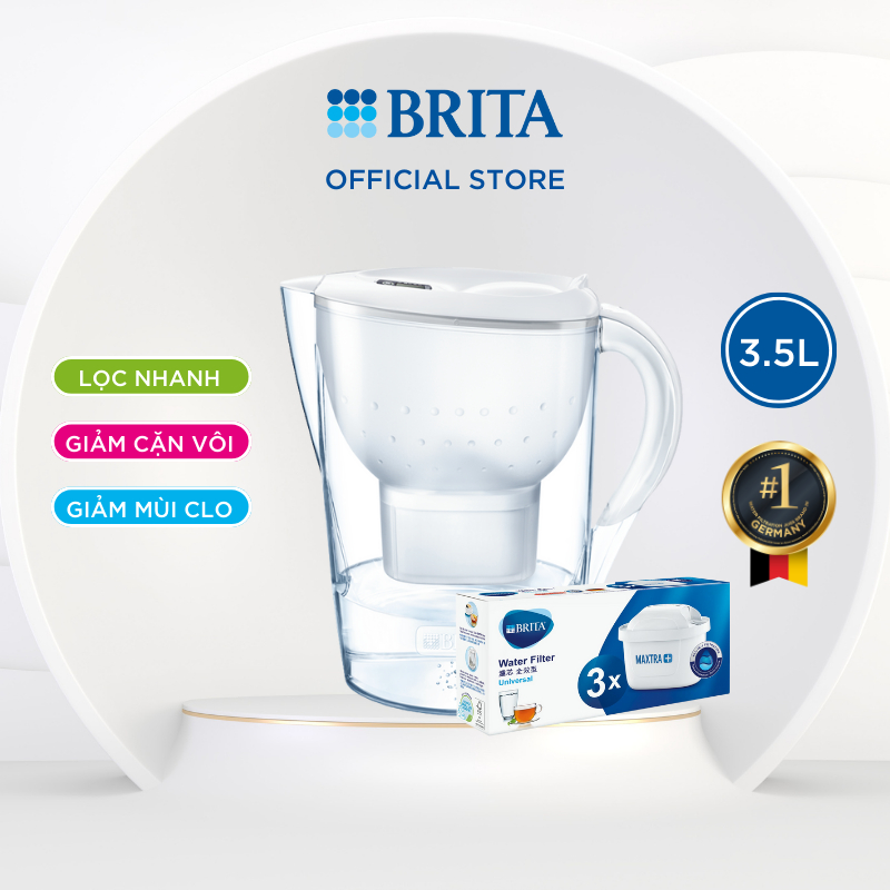 Ảnh Combo bình lọc nước BRITA Marella XL 3.5L + Hộp 3 lõi lọc BRITA Maxtra 2