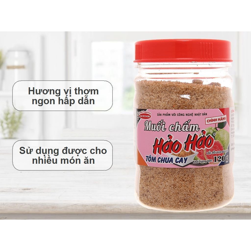 Combo 2 Hũ Muối Hảo Hảo Chua Cay 120g - Chính Hãng Acecook, Muối Tôm Chấm Hoa Quả, Nêm Lẩu Luka Food