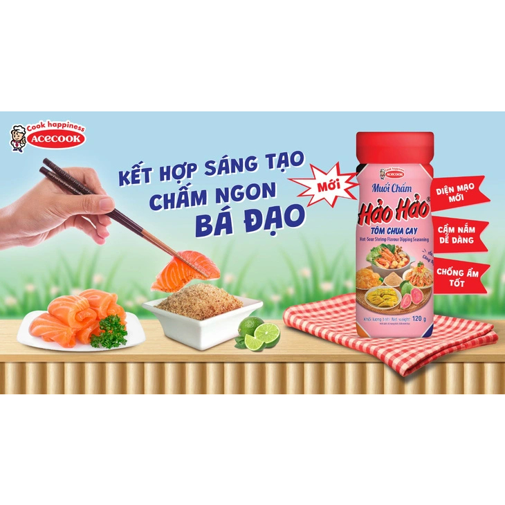 Combo 2 Hũ Muối Hảo Hảo Chua Cay 120g - Chính Hãng Acecook, Muối Tôm Chấm Hoa Quả, Nêm Lẩu Luka Food