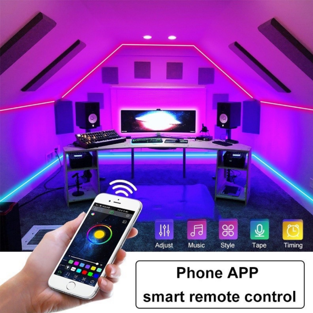 Dây đèn LED Hạt Gạo chạy đuổi RGB 5V /10m - 100 Bóng - Quấn Cây Thông Noel, Trang Trí Ngoài Trời, Cảm Nhạc, Điều khiển A